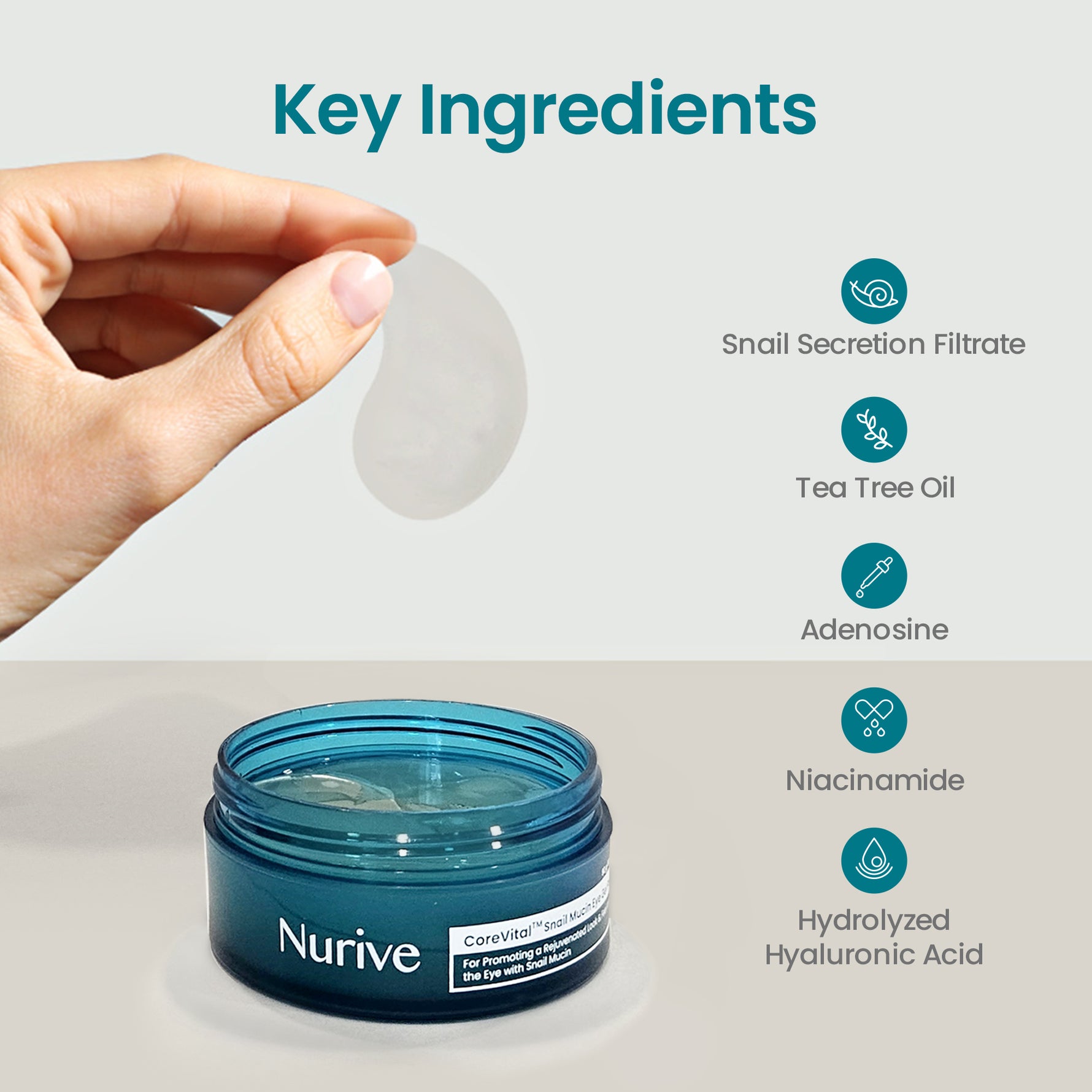 Nurive CoreVital™ Snail Mucin Eye Gel Patch NURIVE
