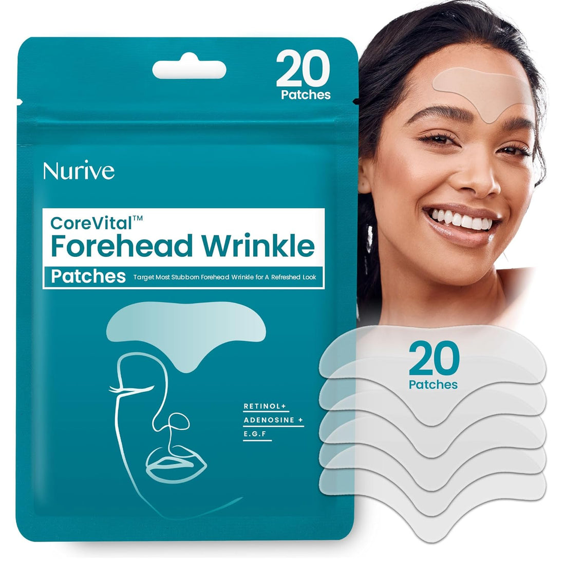 Forehead Wrinkle Patches with Retinol 20ct | Patches for Forehead Wrinkles
